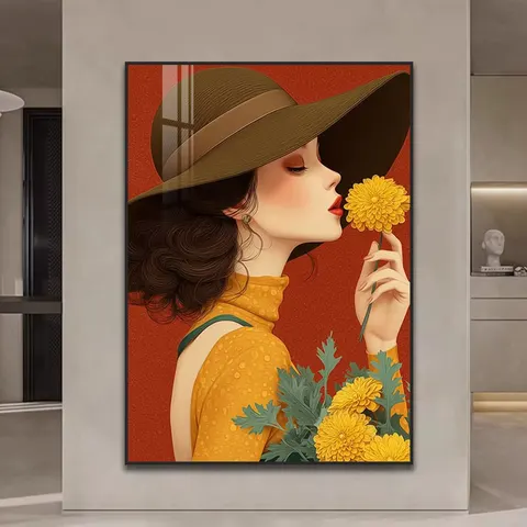 Character Series Abstract Art Decor Paintings with Personality Style Living Room Minimalism Background Wall Crystal Painting