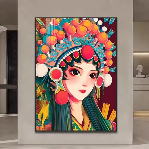 Character Series Abstract Art Decor Paintings with Personality Style Living Room Minimalism Background Wall Crystal Painting