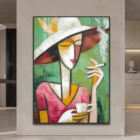 Character Series Abstract Art Decor Paintings with Personality Style Living Room Minimalism Background Wall Crystal Painting