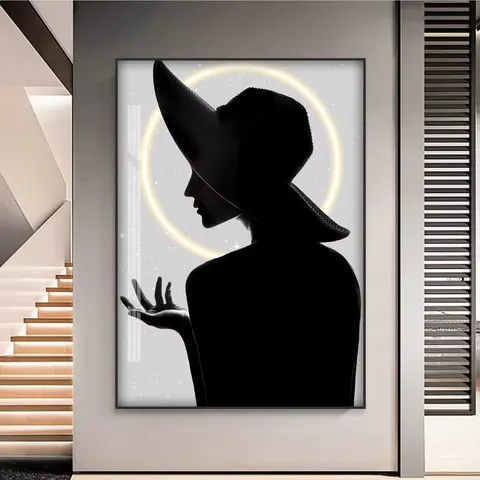 Characters Art Neon Lights Home Furnishings Decor Paintings Corridor Background Wall Crystal Porcelain Glowed LED Paintings