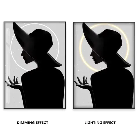 Characters Art Neon Lights Home Furnishings Decor Paintings Corridor Background Wall Crystal Porcelain Glowed LED Paintings