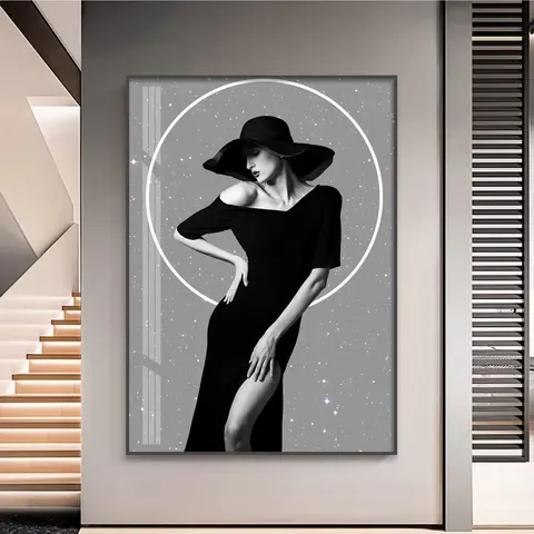 Characters Art Neon Lights Home Furnishings Decor Paintings Corridor Background Wall Crystal Porcelain Glowed LED Paintings