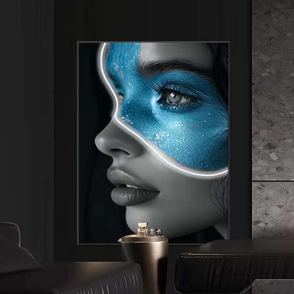 Characters Neon Lights Home Decor Painting Hotel Corridor Background Wall Crystal Porcelain Painting