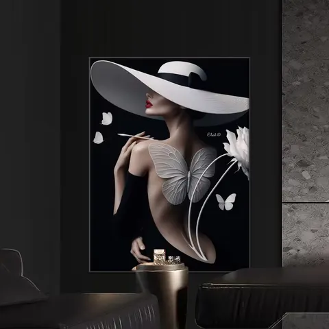 Characters Neon Lights Home Decor Painting Hotel Corridor Background Wall Crystal Porcelain Painting