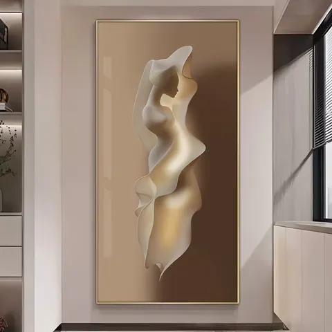 抽象 单幅 装饰画 现代简约 玄关背景墙挂画 LED带灯画