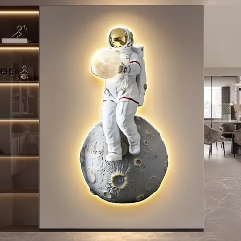 Children Bedroom Art Home Decor Painting UV Engraving Astronaut Cartoon LED Decor Painting