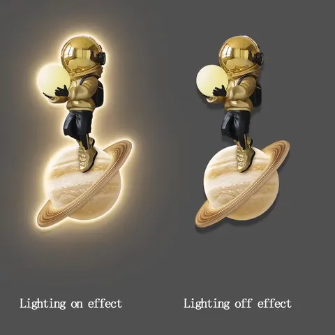 Children Bedroom Art Home Decor Painting UV Engraving Astronaut Cartoon LED Decor Painting