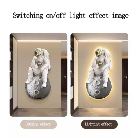 Children Bedroom Art Home Decor Painting UV Engraving Astronaut Cartoon LED Decor Painting