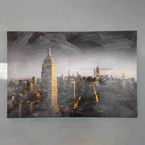 City Night Scenery Artistic Home Decorative Painting Half-hand-drawn Sofa Background Wall and Wall Mural