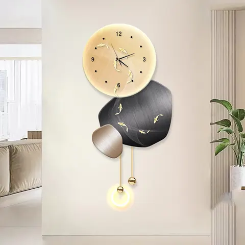 Clock  Art Home Decoration Paintings the Background Wall of the Living Room Light-emitting LED Painting