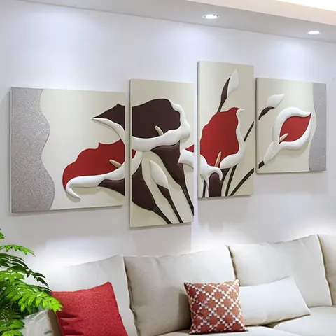 抽象 单幅 装饰画 现代简约 客厅背景墙挂画 手工皮雕