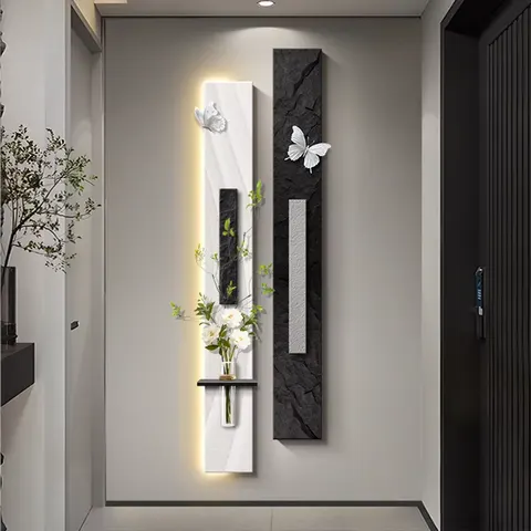 Combination Sandstone Home Decor Painting Hydroponic Plants Three-dimensional Glowed LED Painting