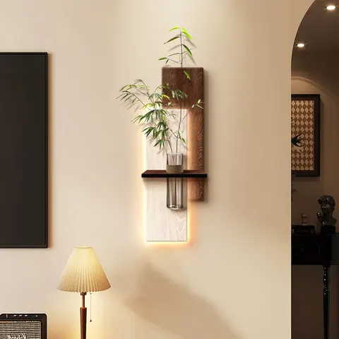 Combination Sandstone Hydroponics Green Plants Home Decor Painting Sofa Background Wall Glowed LED Decor Painting