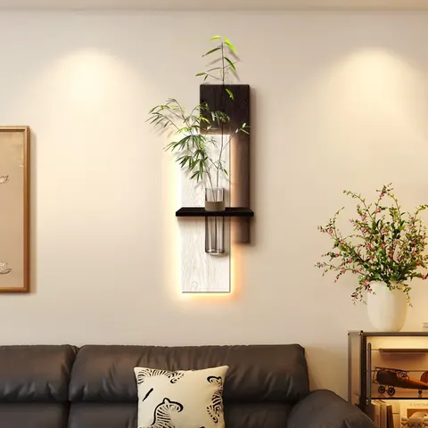 Combination Sandstone Hydroponics Green Plants Home Decor Painting Sofa Background Wall Glowed LED Decor Painting