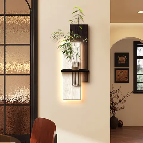 Combination Sandstone Hydroponics Green Plants Home Decor Painting Sofa Background Wall Glowed LED Decor Painting