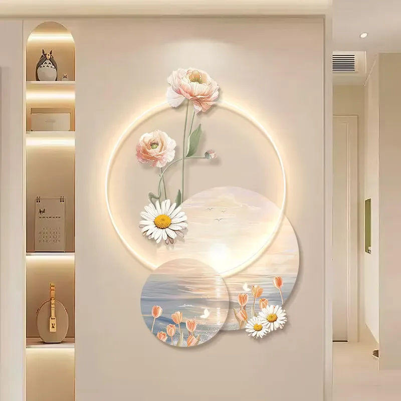 繁花 单幅 装饰画 现代简约 玄关背景墙挂画 晶瓷画