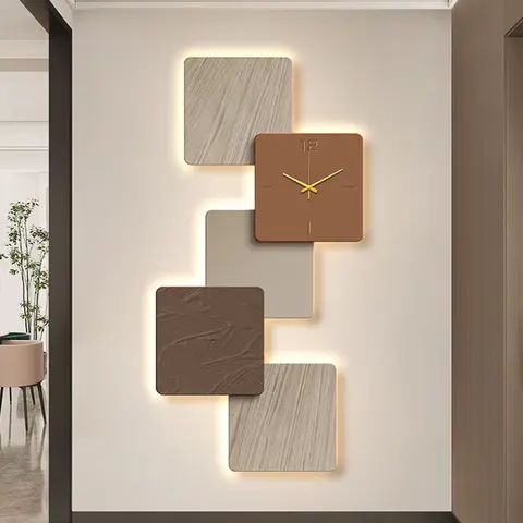 Corridor Background Wall Crystal Porcelain Painting With a Clock and Watch Art Home Decor Painting
