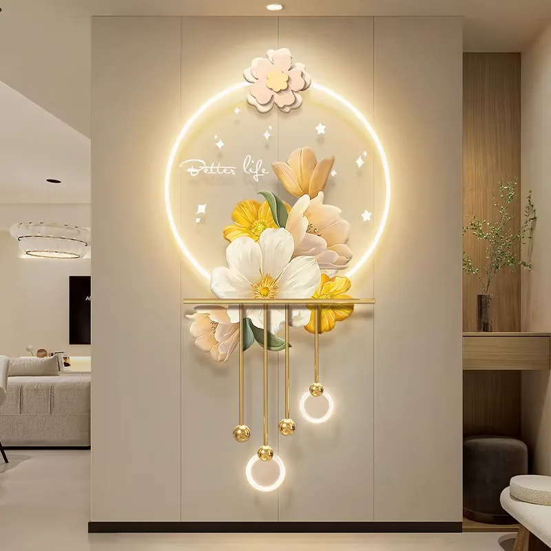 Corridor Background Wall Flowers Acrylic LED Painting UV Printing Living Room Background Wall Painting