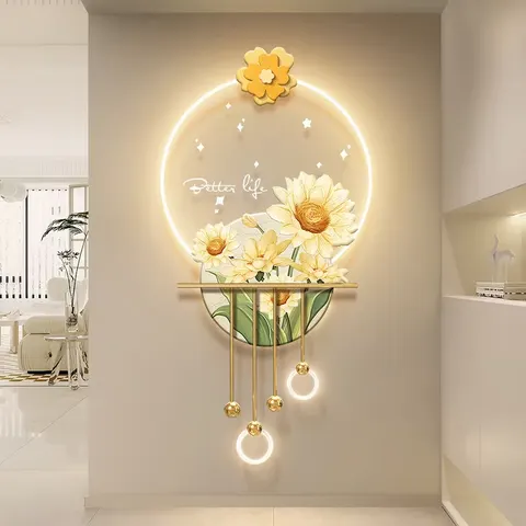 Corridor Background Wall Flowers Acrylic LED Painting UV Printing Living Room Background Wall Painting