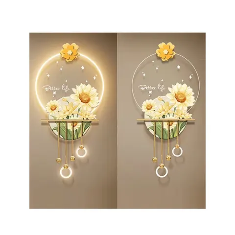 Corridor Background Wall Flowers Acrylic LED Painting UV Printing Living Room Background Wall Painting