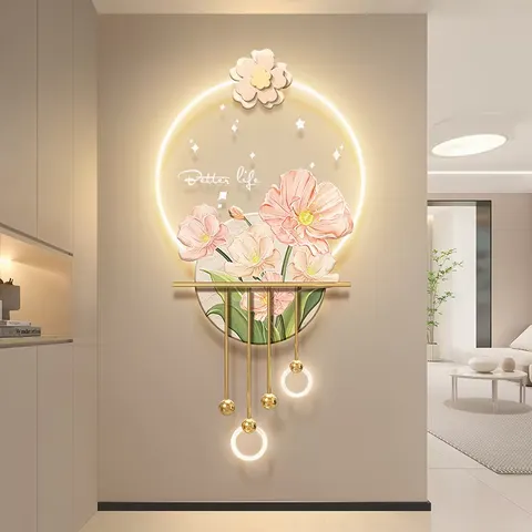 Corridor Background Wall Flowers Acrylic LED Painting UV Printing Living Room Background Wall Painting