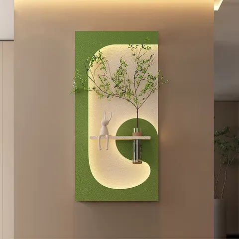 Corridor Background Wall Hydroponic Green Plant Mural Sandstone LED Paintings That Can Be Used for Flower Cultivation