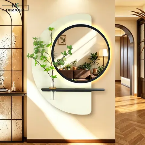 Corridor Background Wall LED Painting and Living Room Mirror Multiple Layers Sandstone Art Home Furnishings Decorative Painting