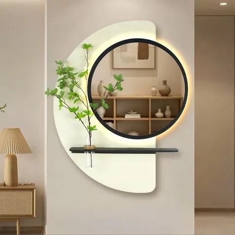 Corridor Background Wall LED Painting and Living Room Mirror Multiple Layers Sandstone Art Home Furnishings Decorative Painting