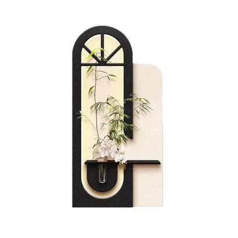 Corridor Background Wall Three-dimensional Sandstone Decorative Painting Hydroponics Green Plants LED Decor Painting
