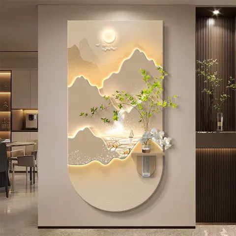 Corridor Living Room Background Wall Glowed LED Decor Painting UV Engraving Crystal Porcelain Painting