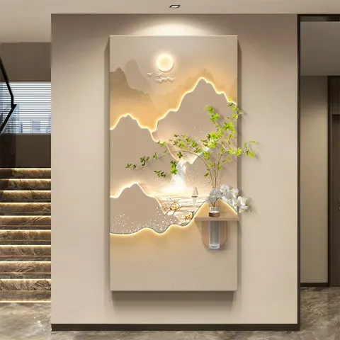 Corridor Living Room Background Wall Glowed LED Decor Painting UV Engraving Crystal Porcelain Painting