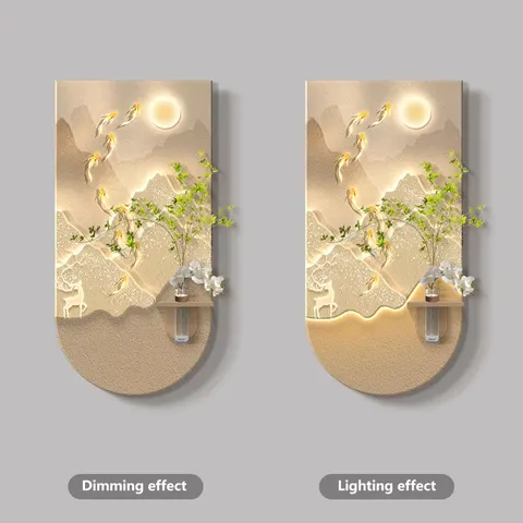 Corridor Living Room Background Wall Glowed LED Decor Painting UV Engraving Crystal Porcelain Painting