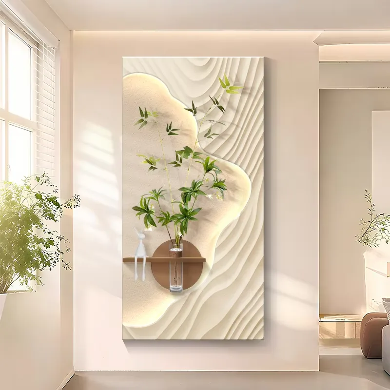 Corridor Living Room Sofa Background Wall Hanging Painting Hot Sell Sandstone Hydroponic Plants Home Decor Decorative Painting