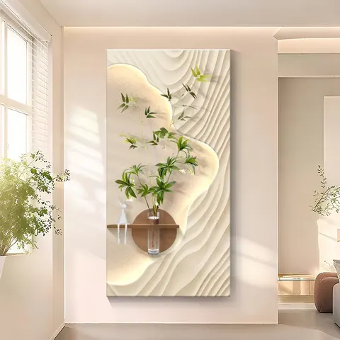 Corridor Living Room Sofa Background Wall Hanging Painting Hot Sell Sandstone Hydroponic Plants Home Decor Decorative Painting