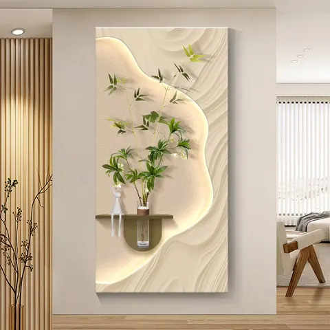 Corridor Living Room Sofa Background Wall Hanging Painting Hot Sell Sandstone Hydroponic Plants Home Decor Decorative Painting