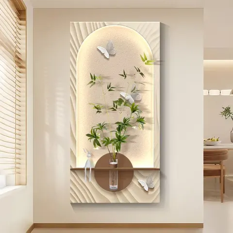 Corridor Living Room Sofa Background Wall Hanging Painting Hot Sell Sandstone Hydroponic Plants Home Decor Decorative Painting