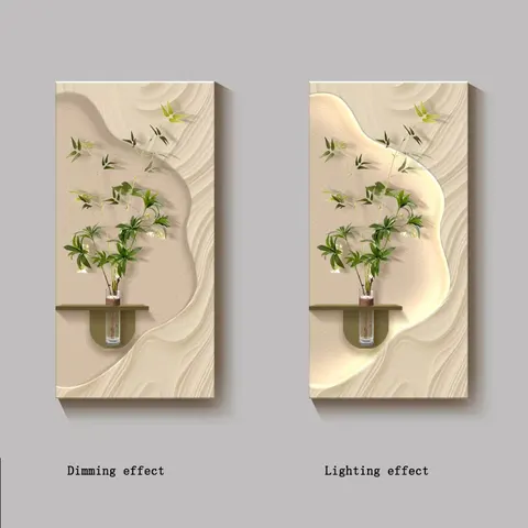 Corridor Living Room Sofa Background Wall Hanging Painting Hot Sell Sandstone Hydroponic Plants Home Decor Decorative Painting