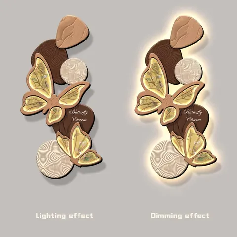 Creamy Style Butterfly Entrance Hall Art Home Decor Painting Corridor Background Wall Crystal Porcelain Painting
