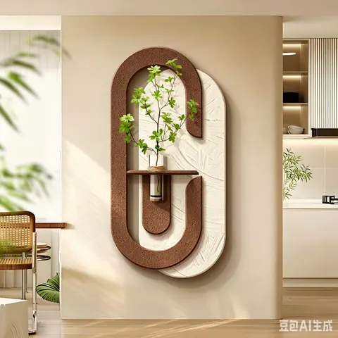 Creamy Style Corridor Three-dimensional Sandstone Home Decor Painting Hydroponics Green Plants LED Decor Painting