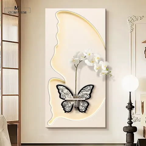 Creamy Style Hydroponic Plants Art Decor Painting Elegance Three-dimensional Sandstone Home Furnishings Decor Painting