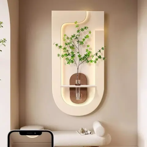 Creamy Style Living Room Art Decor Painting Hydroponic Plants Three-dimensional Sandstone LED Painting