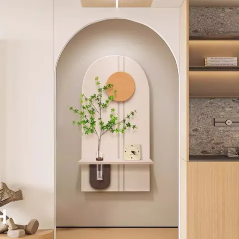 植物 单幅 装饰画 奶油风 客厅背景墙挂画 LED带灯画