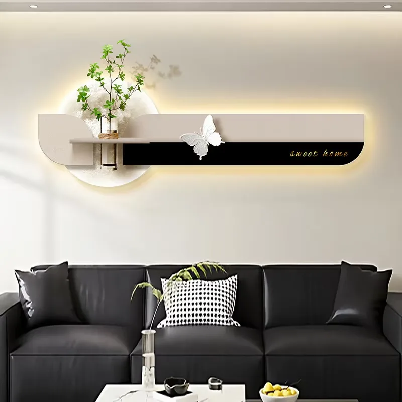 Creamy Style Moon Living Room Art Decor Painting Hydroponic Plants Three-dimensional Sandstone LED Painting