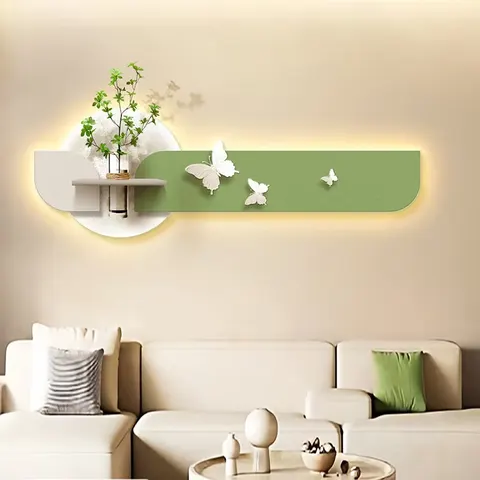 Creamy Style Moon Living Room Art Decor Painting Hydroponic Plants Three-dimensional Sandstone LED Painting