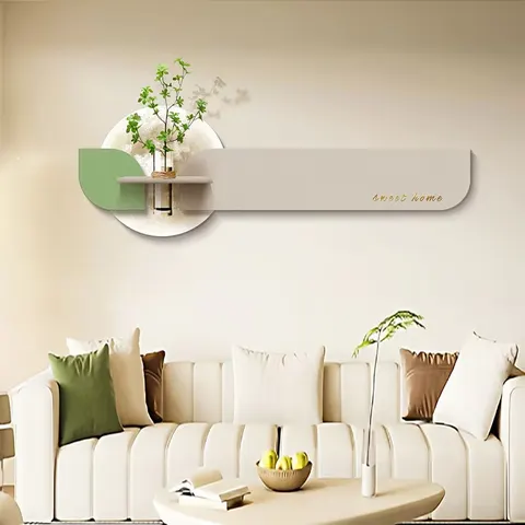 Creamy Style Moon Living Room Art Decor Painting Hydroponic Plants Three-dimensional Sandstone LED Painting