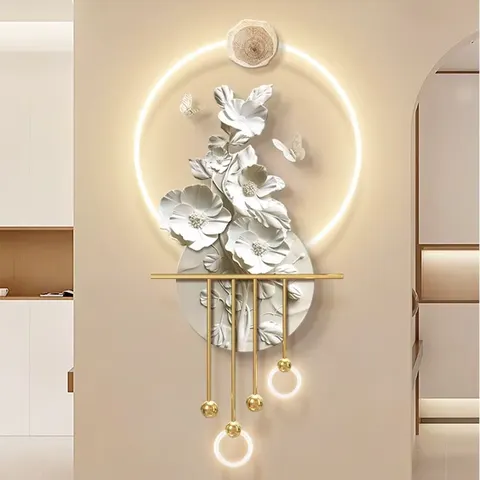 Creamy Tulip Porch Decorative Painting Mural Acrylic LED Wall Art 3D Acrylic LED Art 3D Acrylic LED Wall Art
