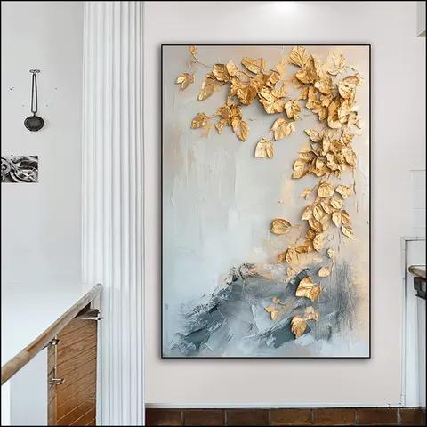 Creative Design of Living Room Wall Decor Paintings  Pure Hand-painted Sofa Background Wall Aluminum Frame Painting