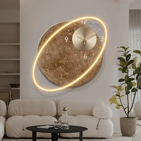 日月星辰 单幅 装饰画 现代简约 客厅背景墙挂画 LED带灯画