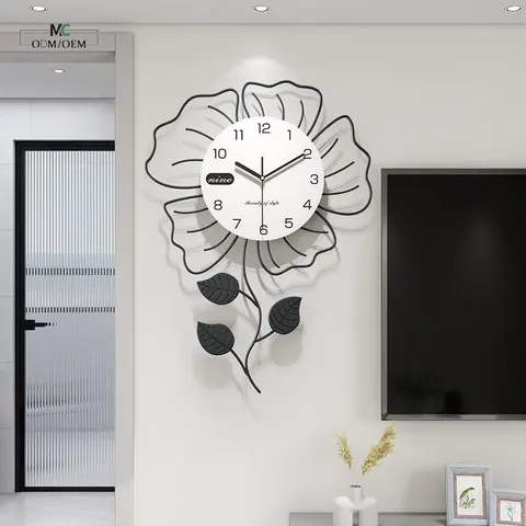 Creative Flowers Art Mute Wall Clock Creativity Ironwork Wall Surface Decoration Hanging Piece