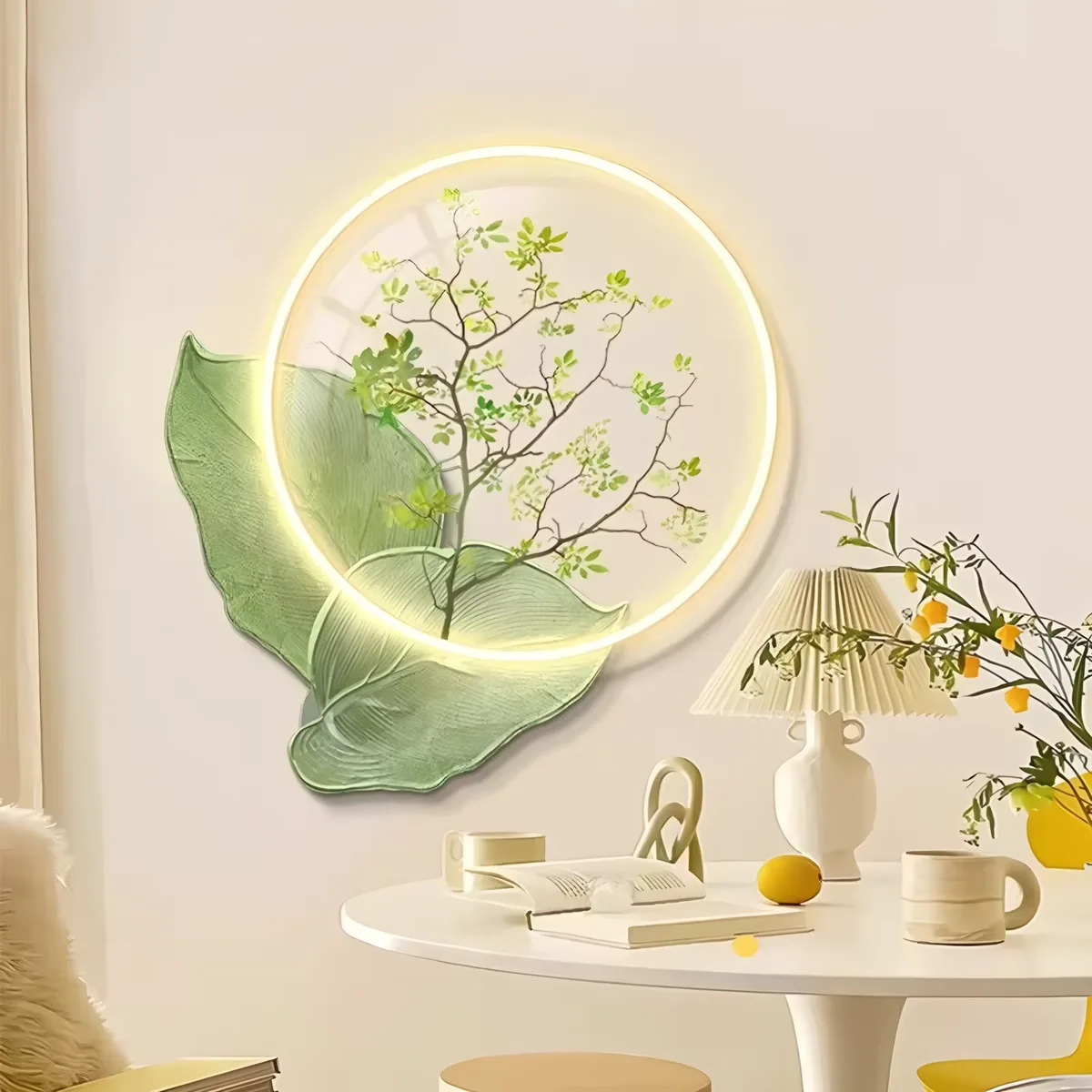 植物 单幅 装饰画 现代简约 客厅背景墙挂画 LED带灯画